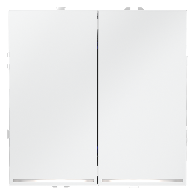 VLS020202 Выключатель встраиваемый VOLTUM S70 двухклавишный с подсветкой 10А, (белый матовый) VLS020202