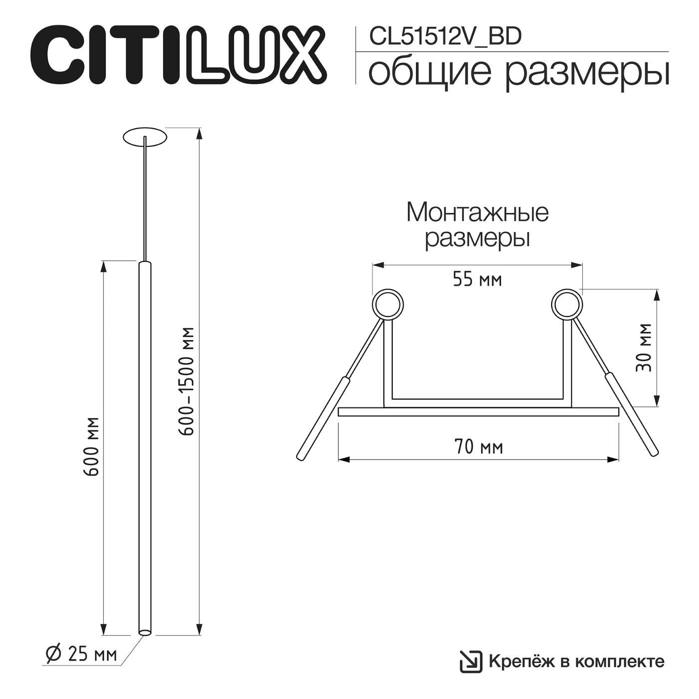 CL51512V_BD Встраиваемый светильник TUBU Citilux CL51512V_BD