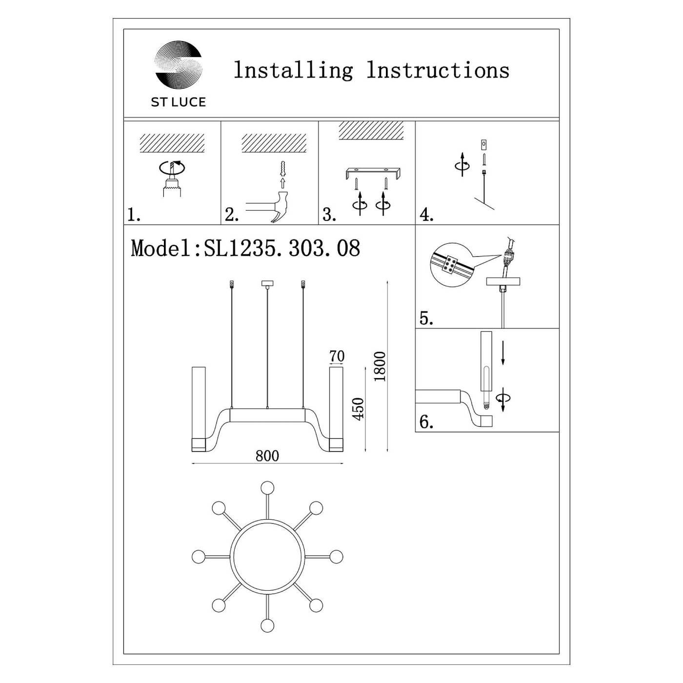 SL1235.303.08 Подвесная люстра ST Luce Ettore SL1235.303.08