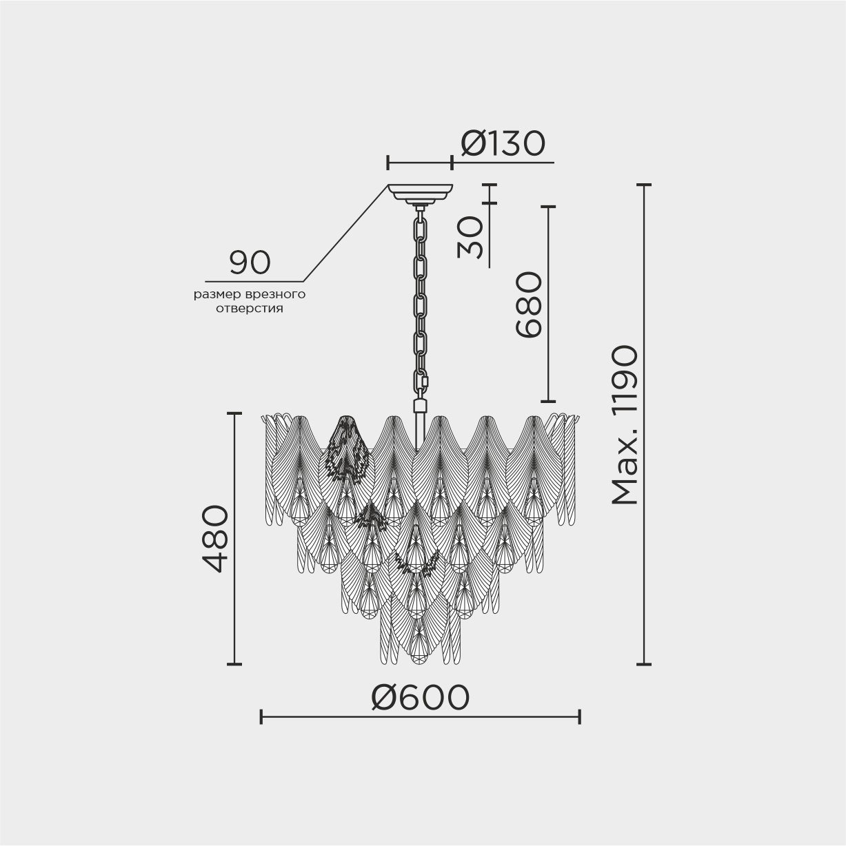 Подвесная люстра ML Modelux ML.6228.600 GD
