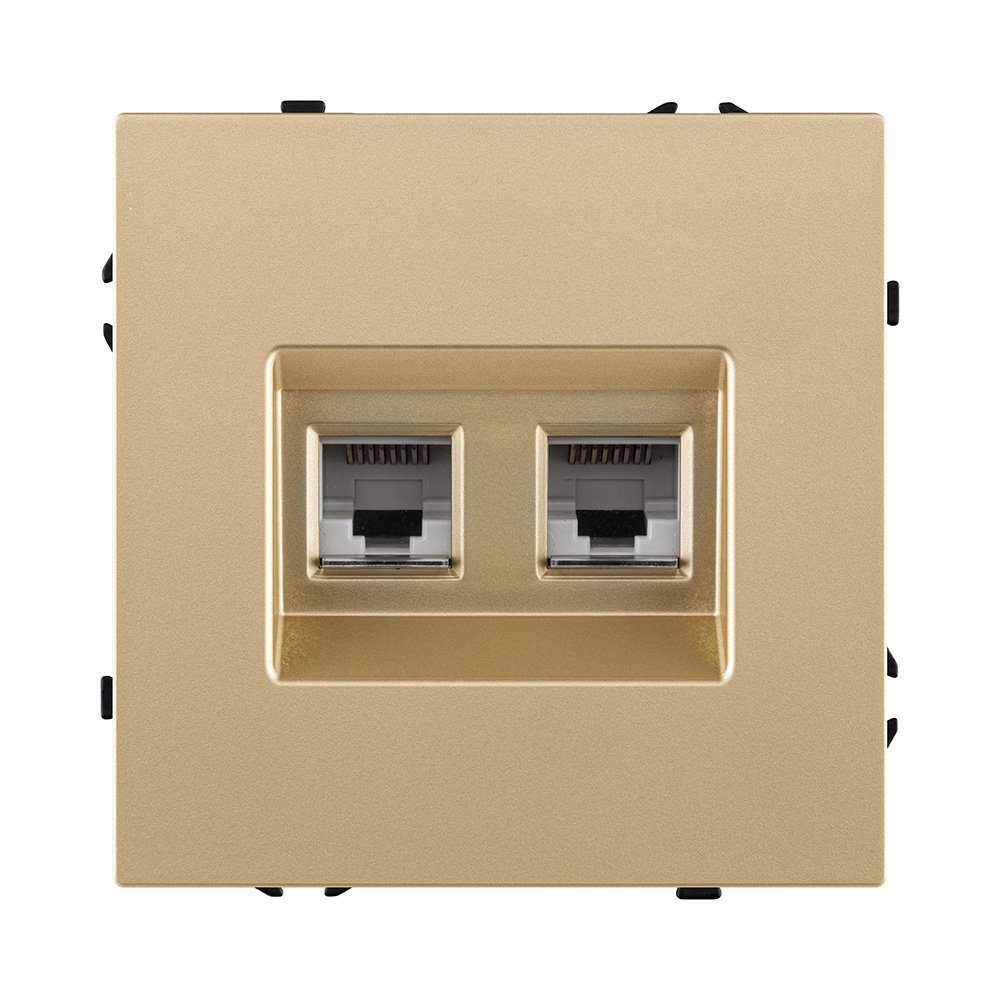 EC-018GD Розетка двойная Ethernet RJ45 Cat.6, золотой Kollinger Eclipse EC-018GD