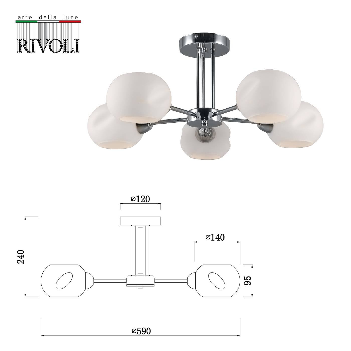 Потолочная люстра Rivoli Doris 2080-305