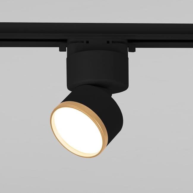 Трековый светильник Elektrostandard Impact Impact чёрный матовый/золото 10W 4200K (85514/01) однофазный