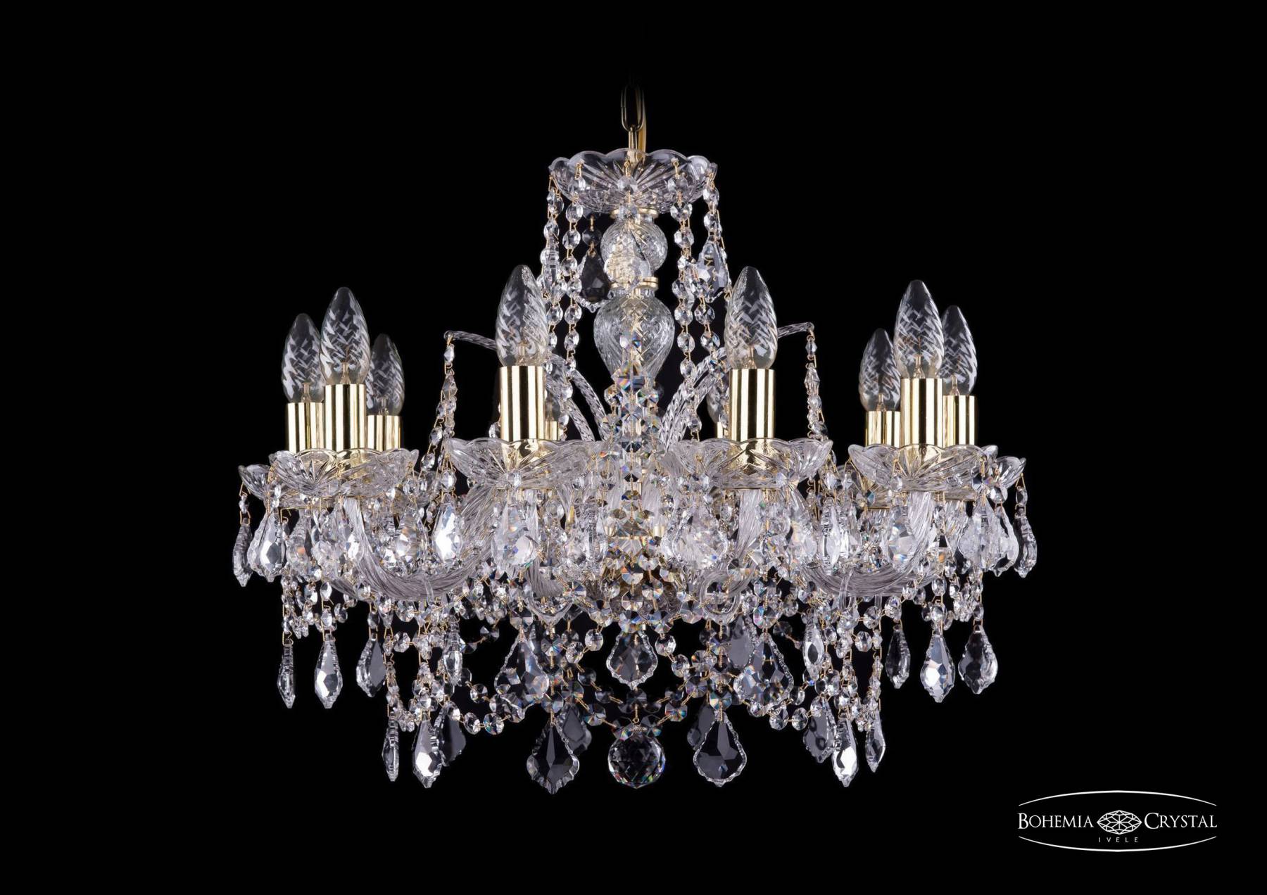 1411/10/195 G Leafs Подвесная хрустальная люстра 1411 Bohemia 1411/10/195 G Leafs