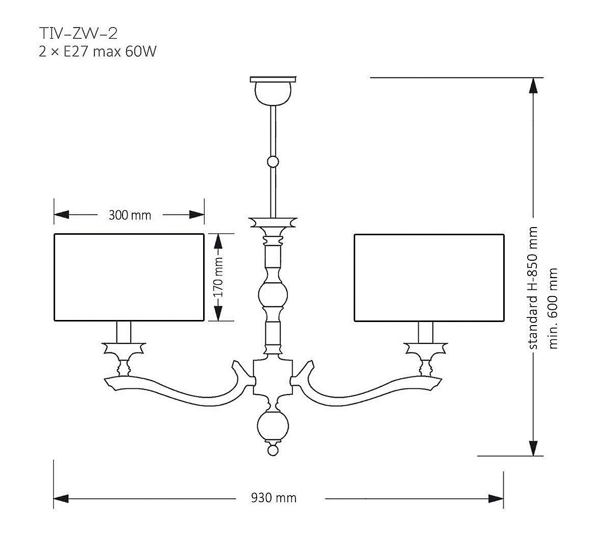 Потолочная люстра Kutek Tivoli TIV-ZW-2(N)