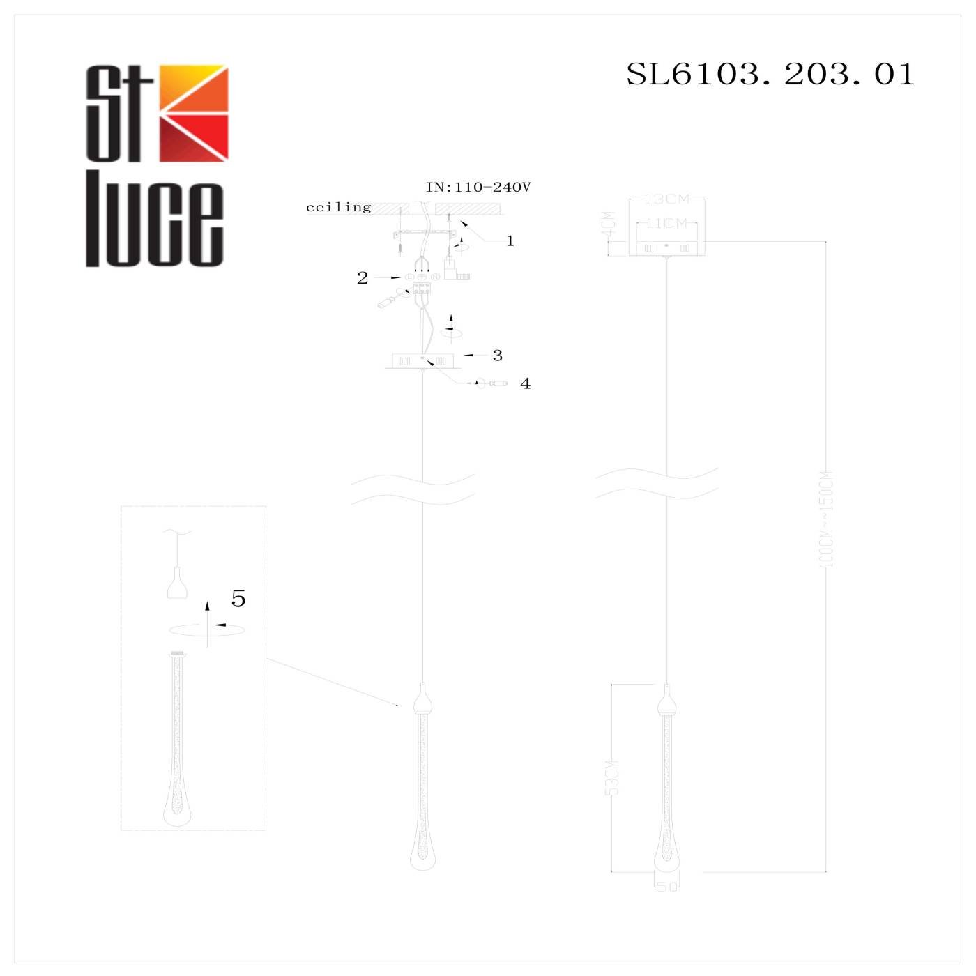 SL6103.203.01 Светильник подвесной ST Luce Faenza SL6103.203.01