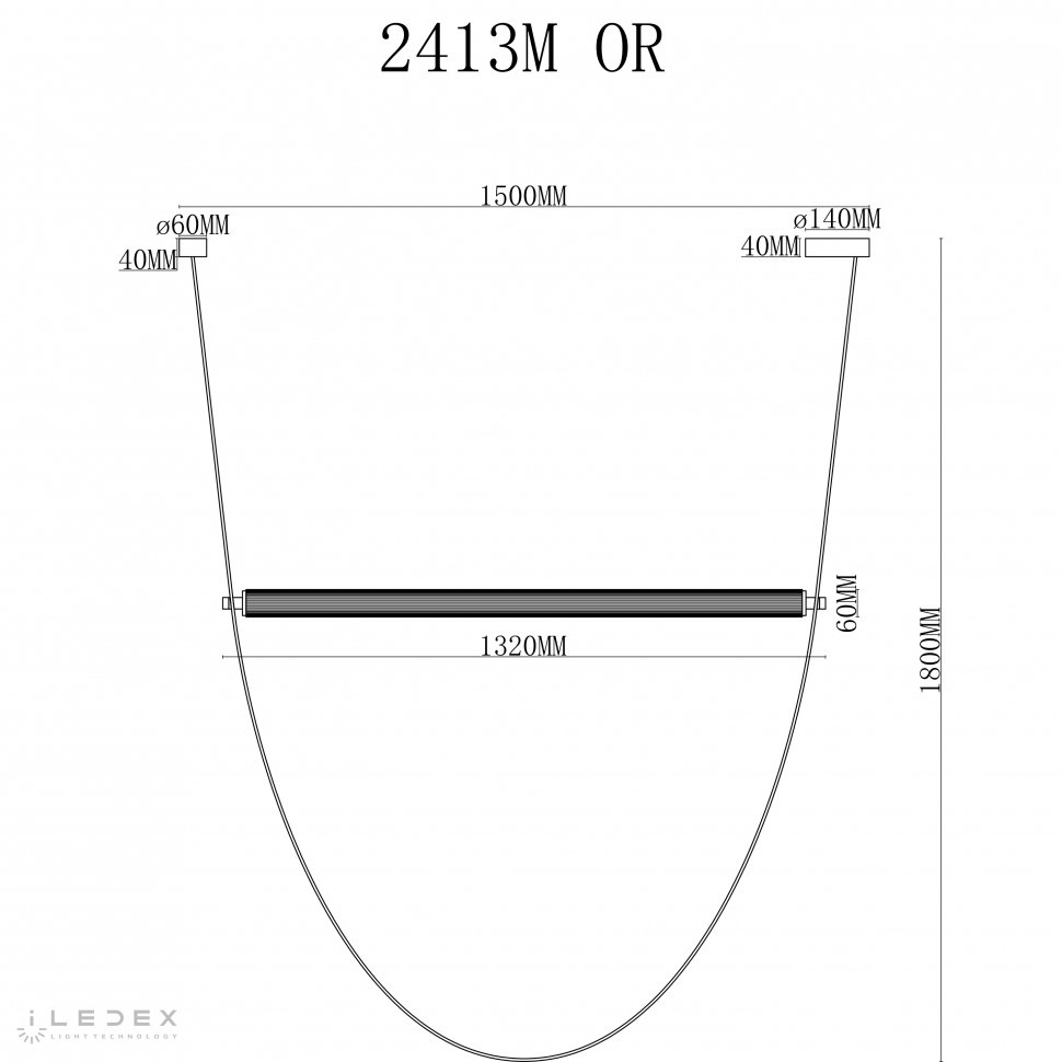 2413M OR Светильник подвесной ILedex Rocks 2413M OR