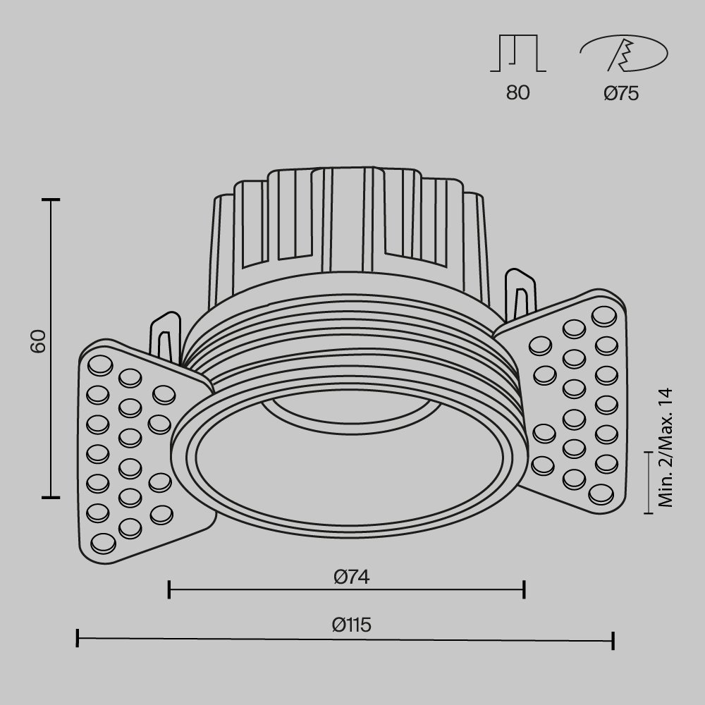 DL058-12W4K-TRS-W Встраиваемый светильник Maytoni Round DL058-12W4K-TRS-W