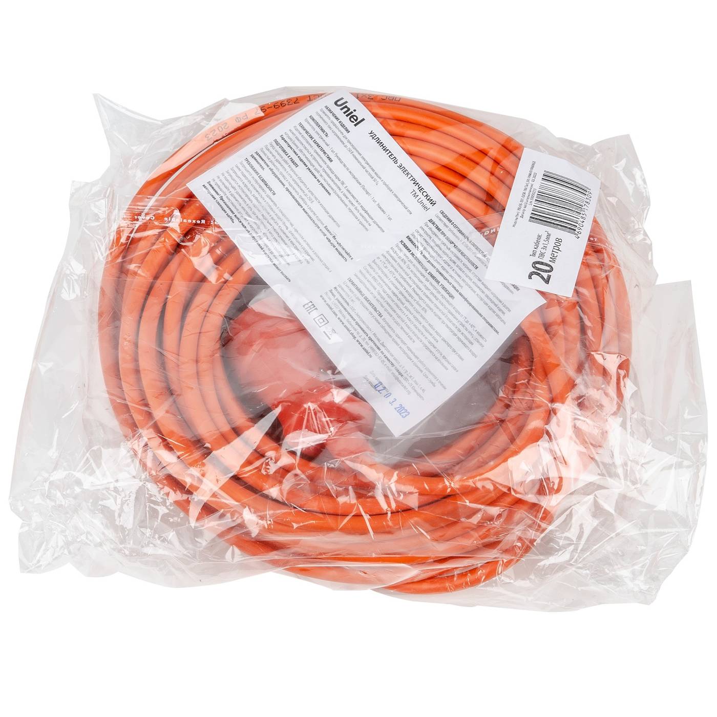 Удлинитель Uniel YXз16-101 /UCK-1N/3x1,50/20M/O ORANGE