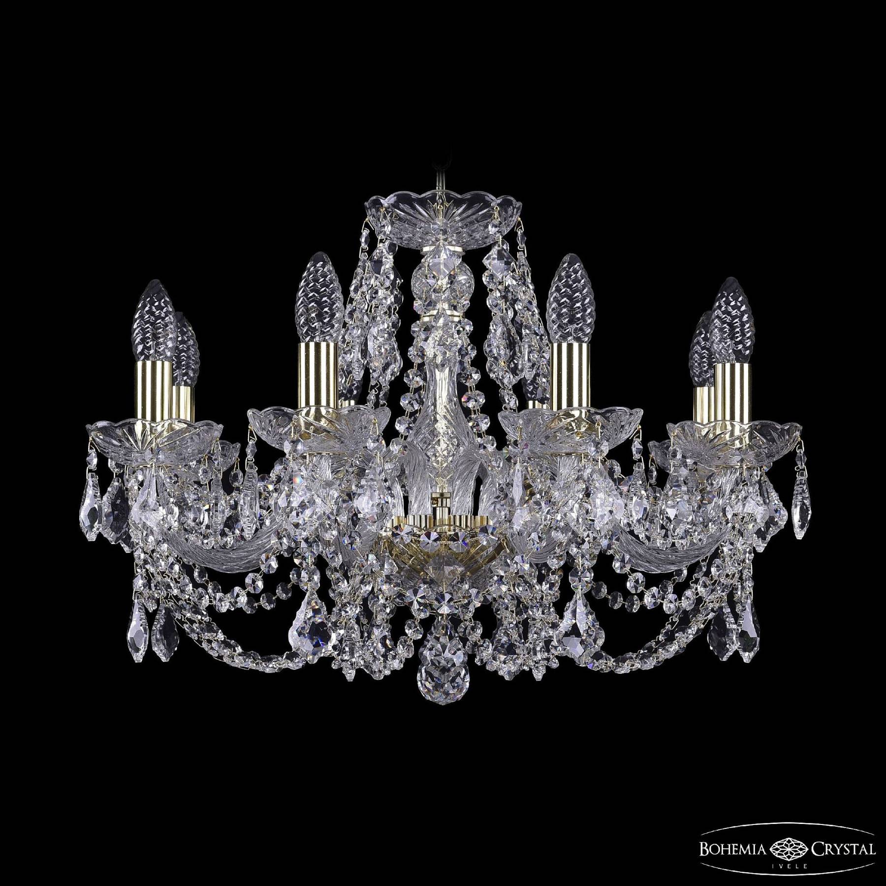 1402/8/195 G Leafs Подвесная хрустальная люстра 1402 Bohemia 1402/8/195 G Leafs