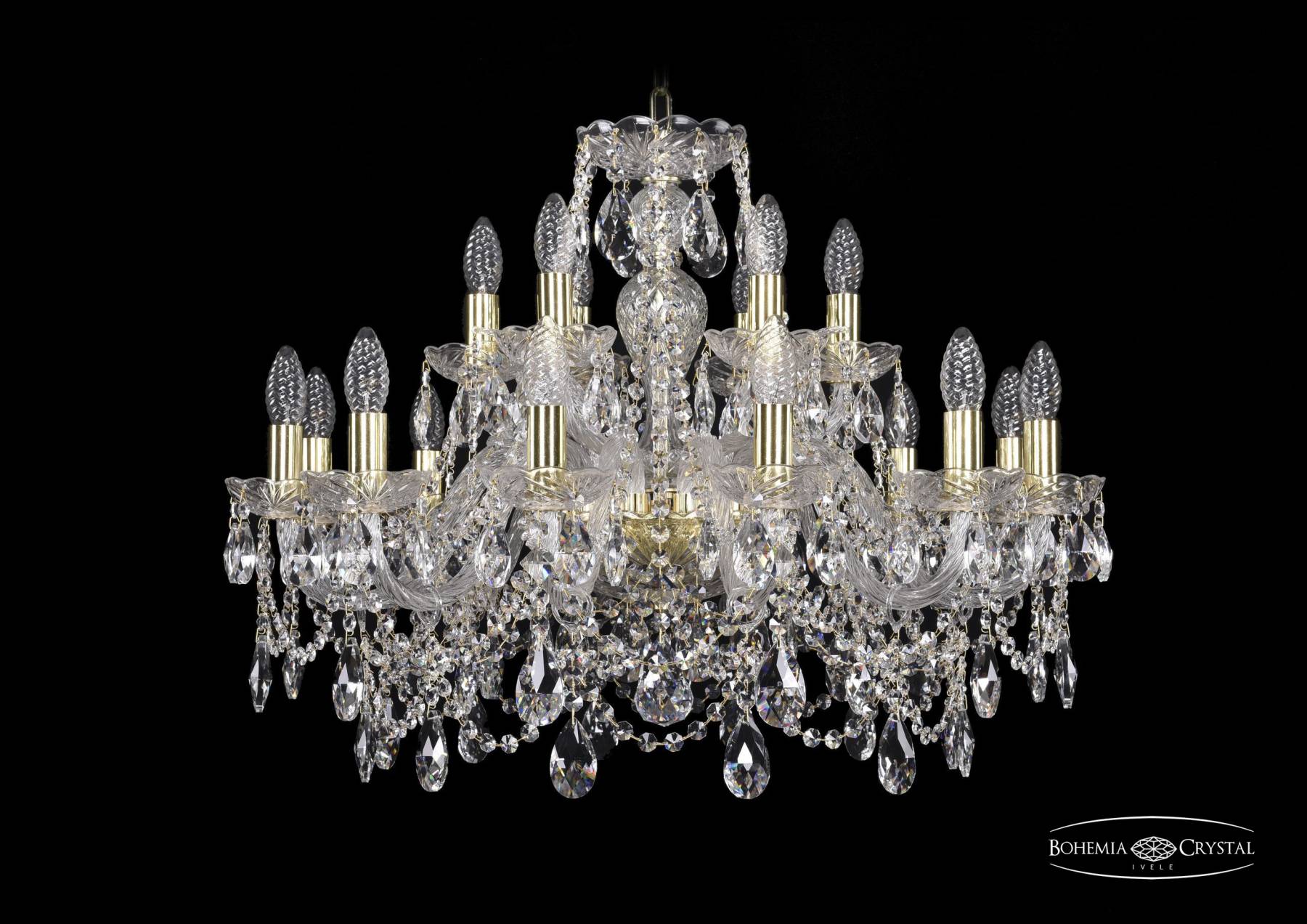 1411/12+6/240 G Подвесная хрустальная люстра 1411 Bohemia 1411/12+6/240 G