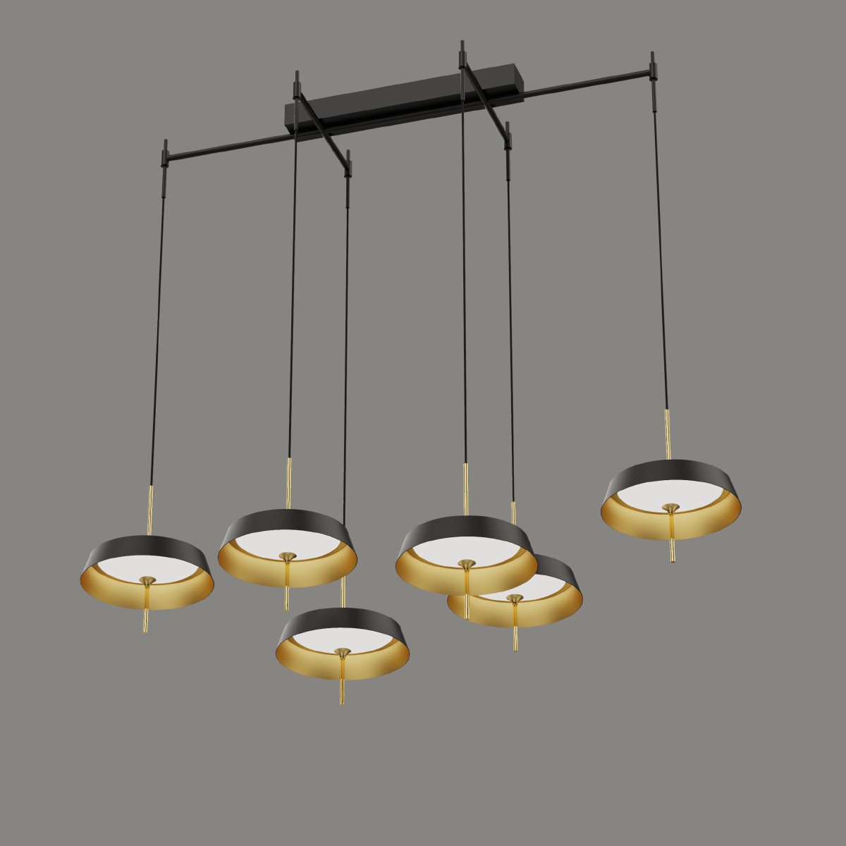 MD18001061-6B black/gold Светильник подвесной Delight Collection MD18001061 MD18001061-6B black/gold
