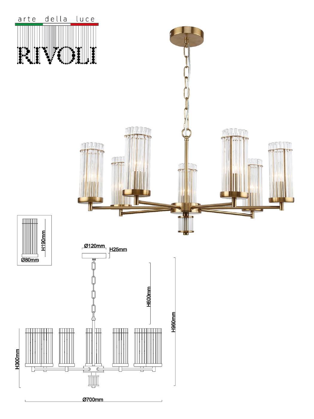 2074-307 Подвесная люстра Rivoli Dolly 2074-307