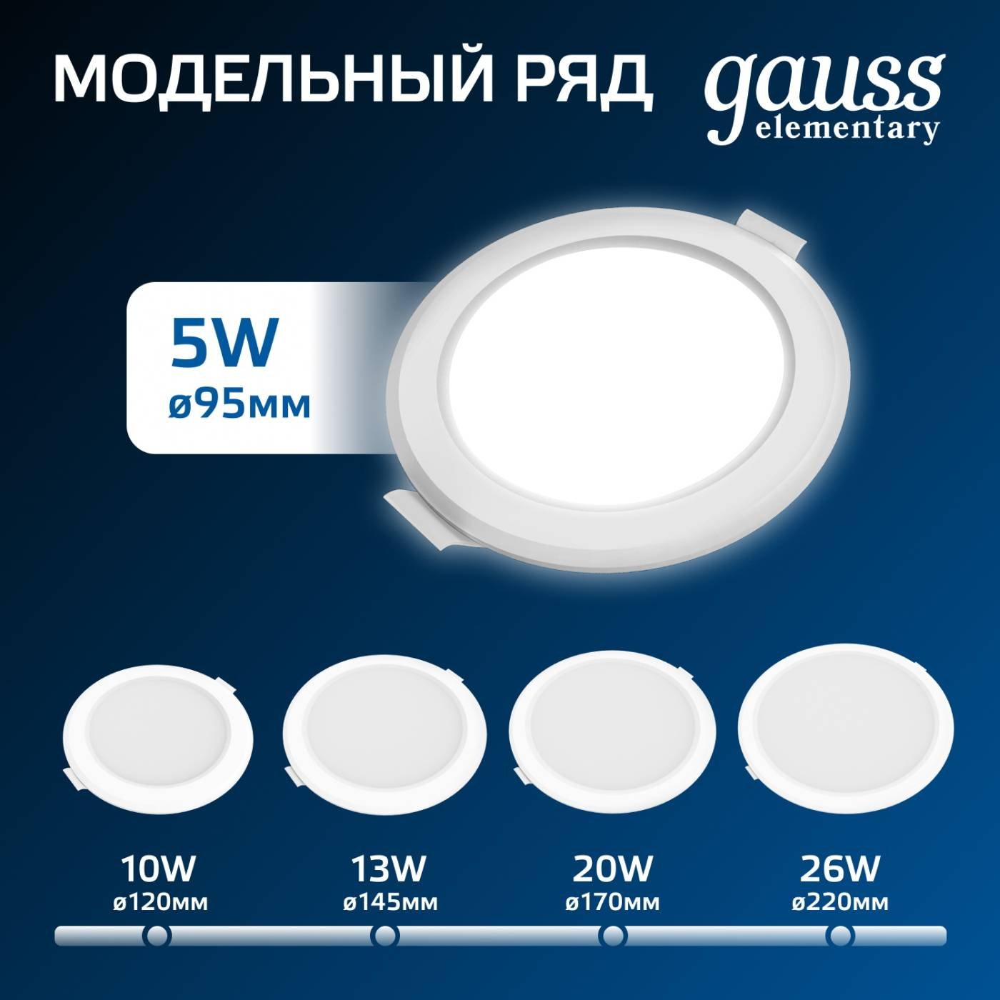 Встраиваемый светильник Gauss Elementary 9100420205