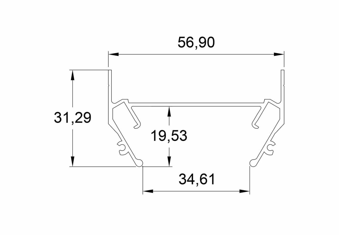 Профиль для шинопровода Denkirs Tr3050 TR3050-AL