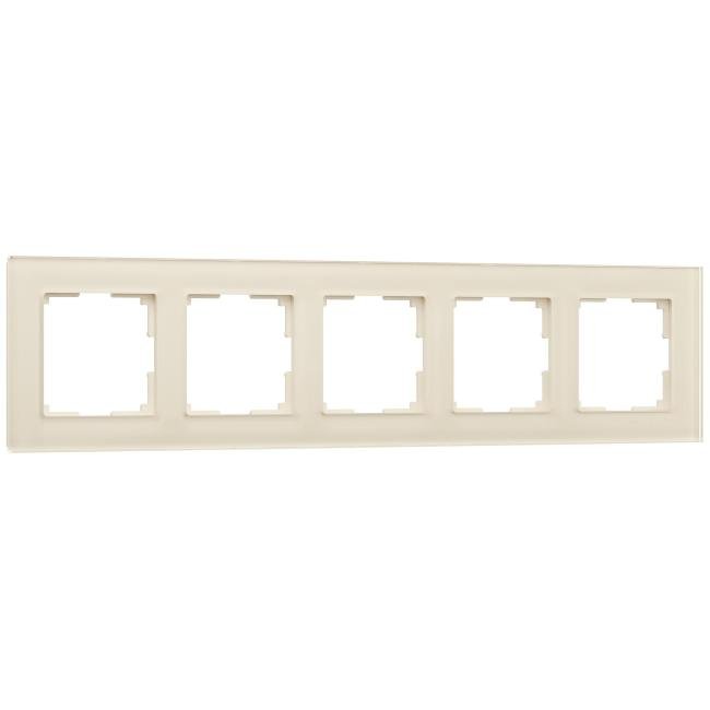 W0051141/ Рамка на 5 постов Favorit (молочный, стекло) Рамка Werkel W0051141/ Рамка на 5 постов Favorit (молочный, стекло)