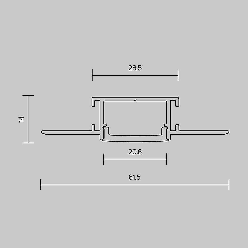 Алюминиевый профиль встраиваемый с боковым изгибом Maytoni Встраиваемый со скрытым фланцем профиль 636003