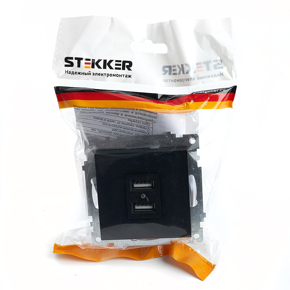 39616 Розетка USB 2-местная (механизм) Stekker Катрин 39616
