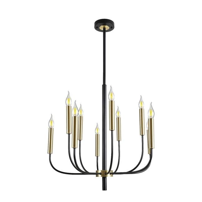 Люстра на штанге ЭкономСвет 10275 10275/10BK+GD