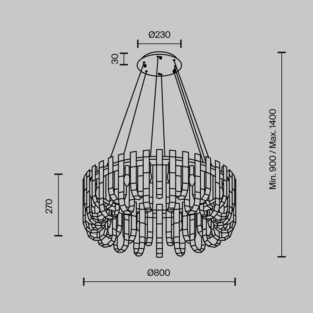 ML.6621.19 CR Подвесная люстра ML Modelux ML.6621.19 CR