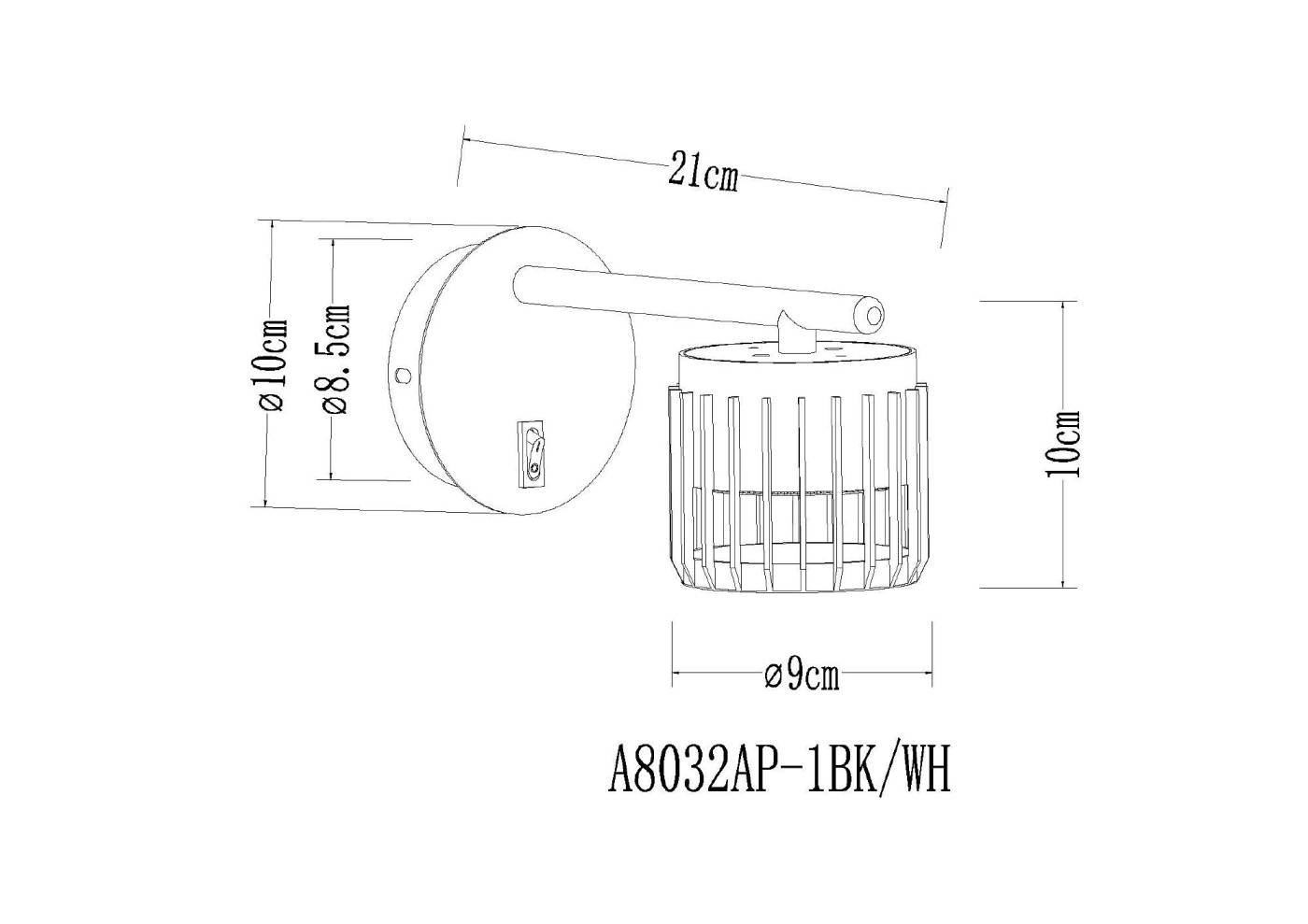 Настенный светильник Arte Lamp Atria A8032AP-1BK