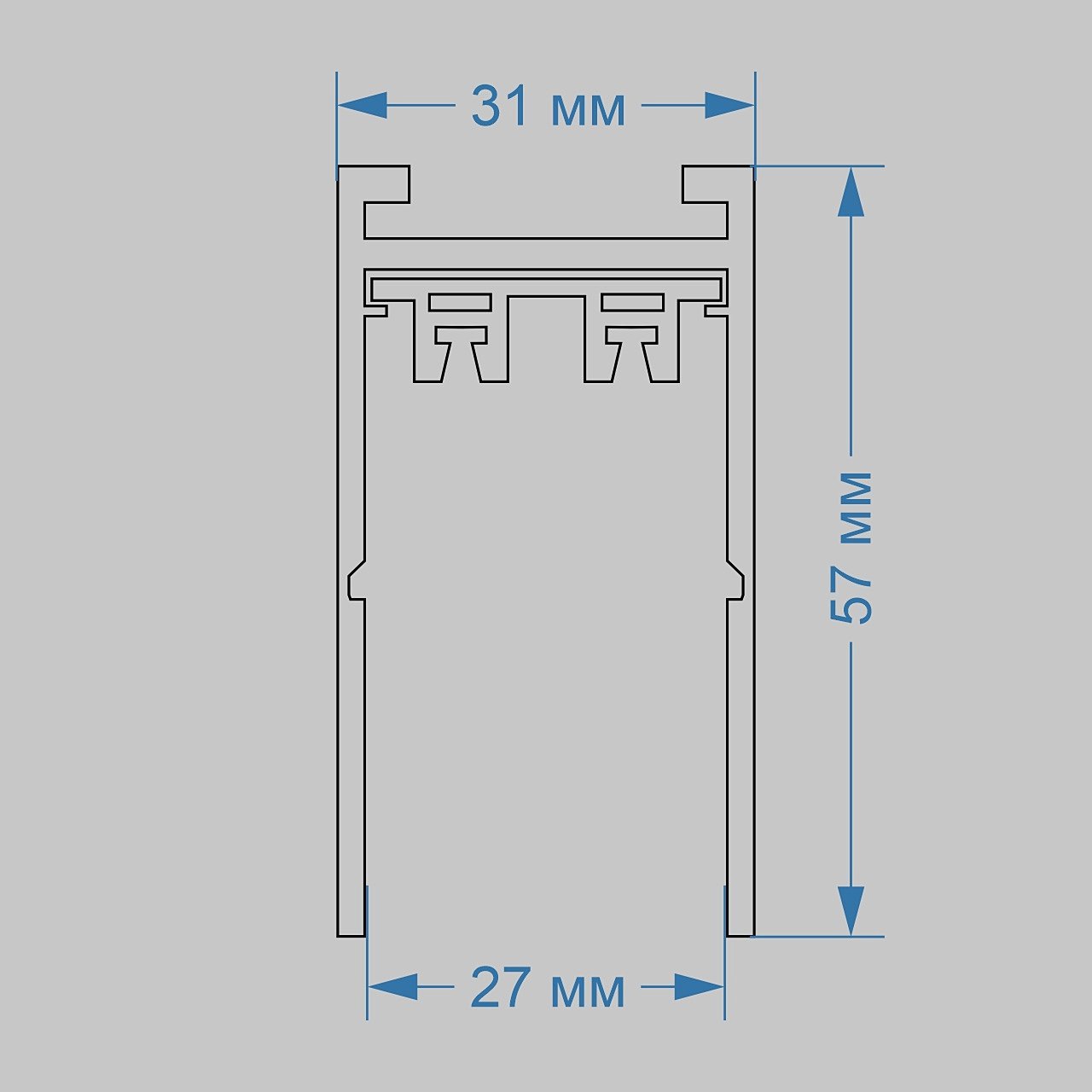 IL.0050.1000-2-WH Шинопровод накладной трековой системы SMART LINE 220В IMEX Smart Line IL.0050.1000-2-WH