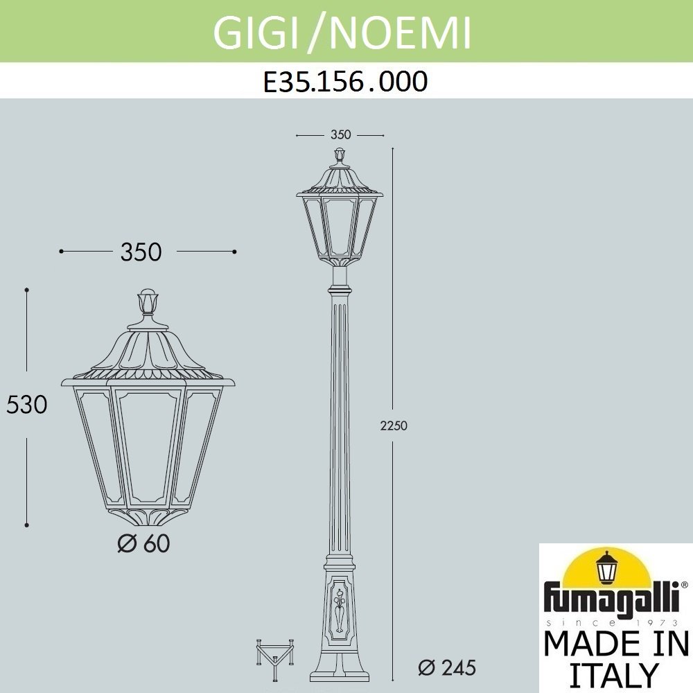 E35.156.000.WXH27 Столб фонарный уличный Fumagalli Noemi E35.156.000.WXH27