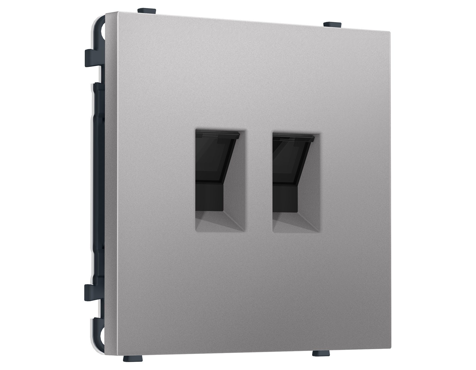 MS512110 MS512110 Комплект механизма компьютерной двойной розетки SIGMA Сталь матовый RJ-45 (8P8C) CAT6 с/ш QUANT PRO (SP5121, PR189)