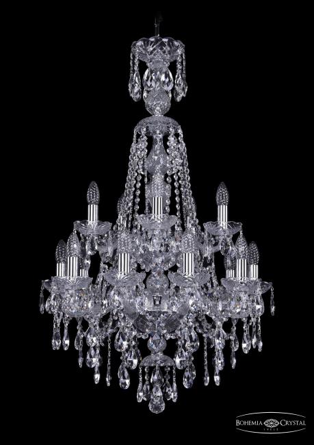 1415/10+5/200/XL-97/2d Ni Подвесная хрустальная люстра 1415 Bohemia 1415/10+5/200/XL-97/2d Ni