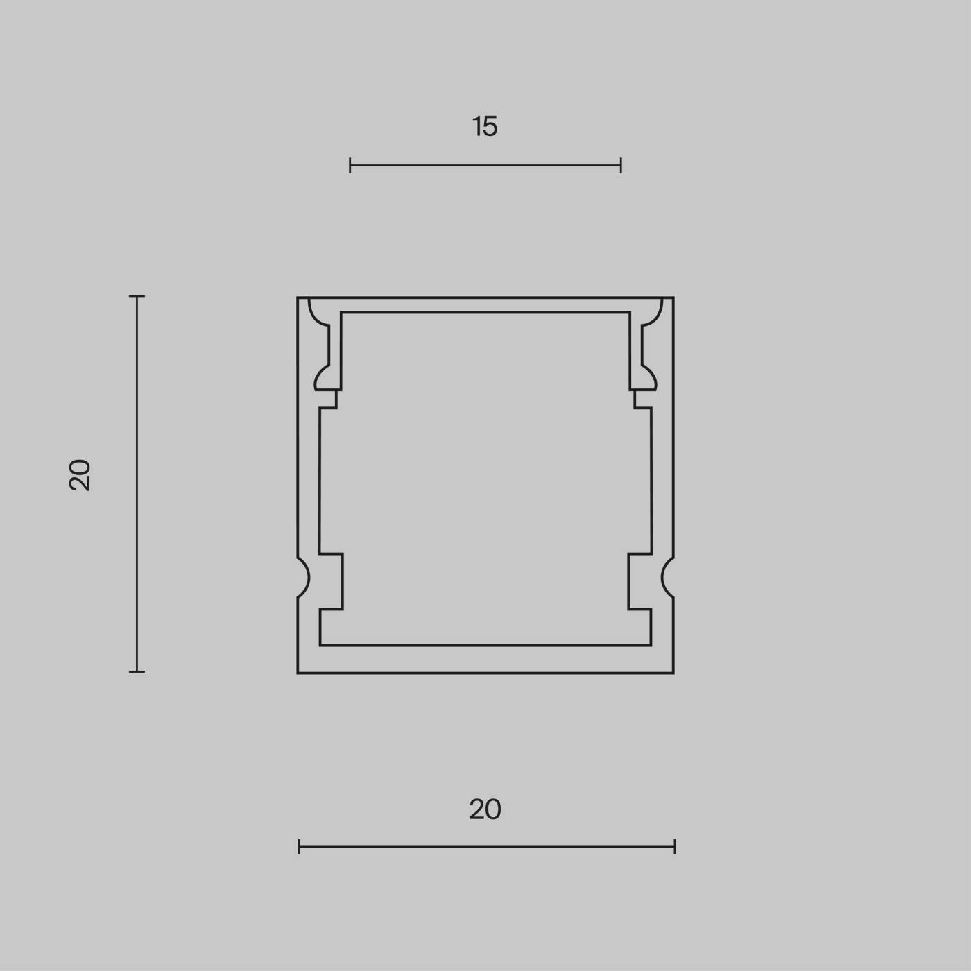 ALM-2020-S-2M Алюминиевый профиль накладной 20x20 Maytoni Алюминиевый профиль ALM-2020-S-2M