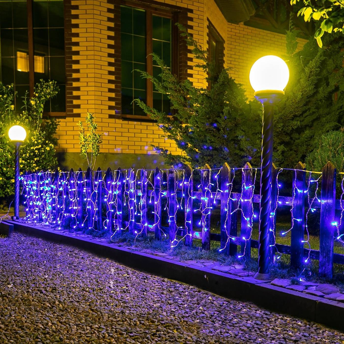 Бахрома светодиодная со статическим свечением, 6м Uniel ULD-B6007-200/STK BLUE IP44