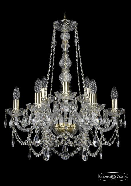 1411/6+3/195/h-66 G Подвесная хрустальная люстра 1411 Bohemia 1411/6+3/195/h-66 G