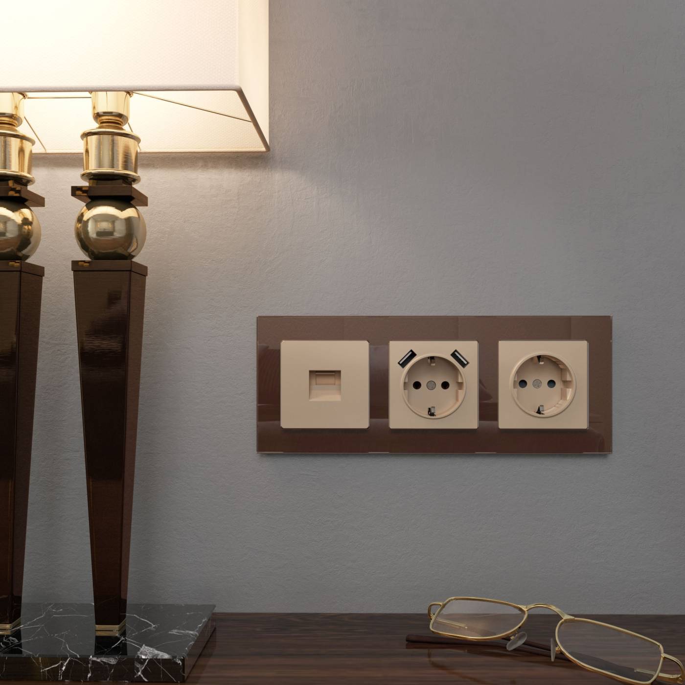 W1171111/ Розетка с заземлением и шторками (шампань) Розетка Werkel W1171111/ Розетка с заземлением и шторками (шампань)