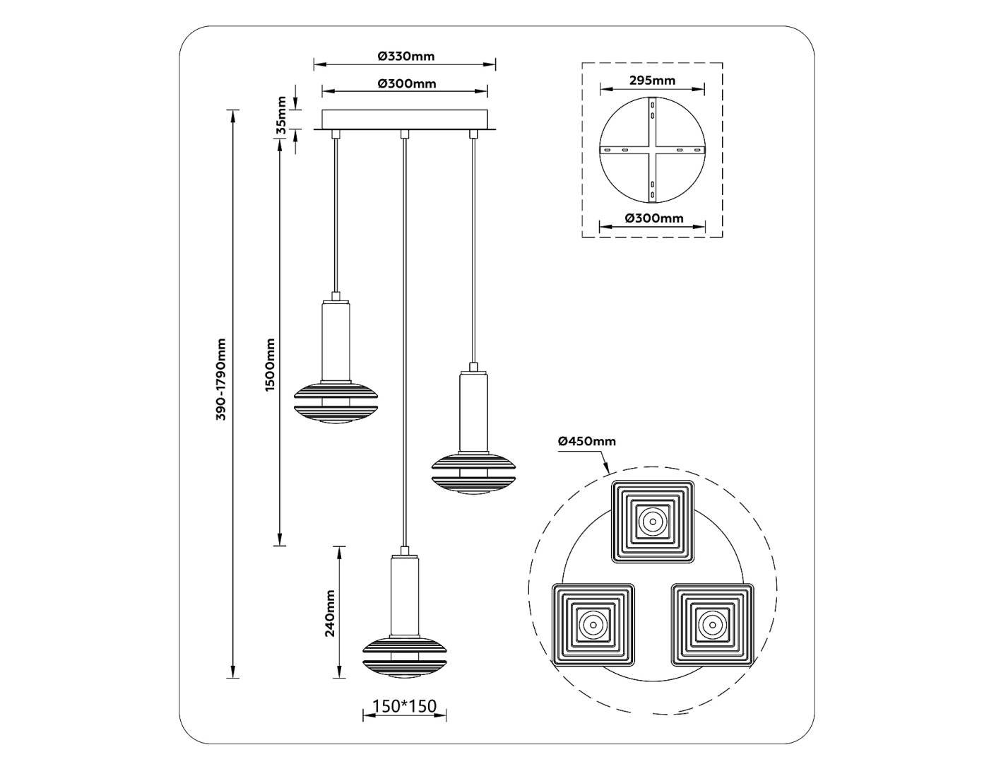 Светильник подвесной Ambrella Crystal LH31011