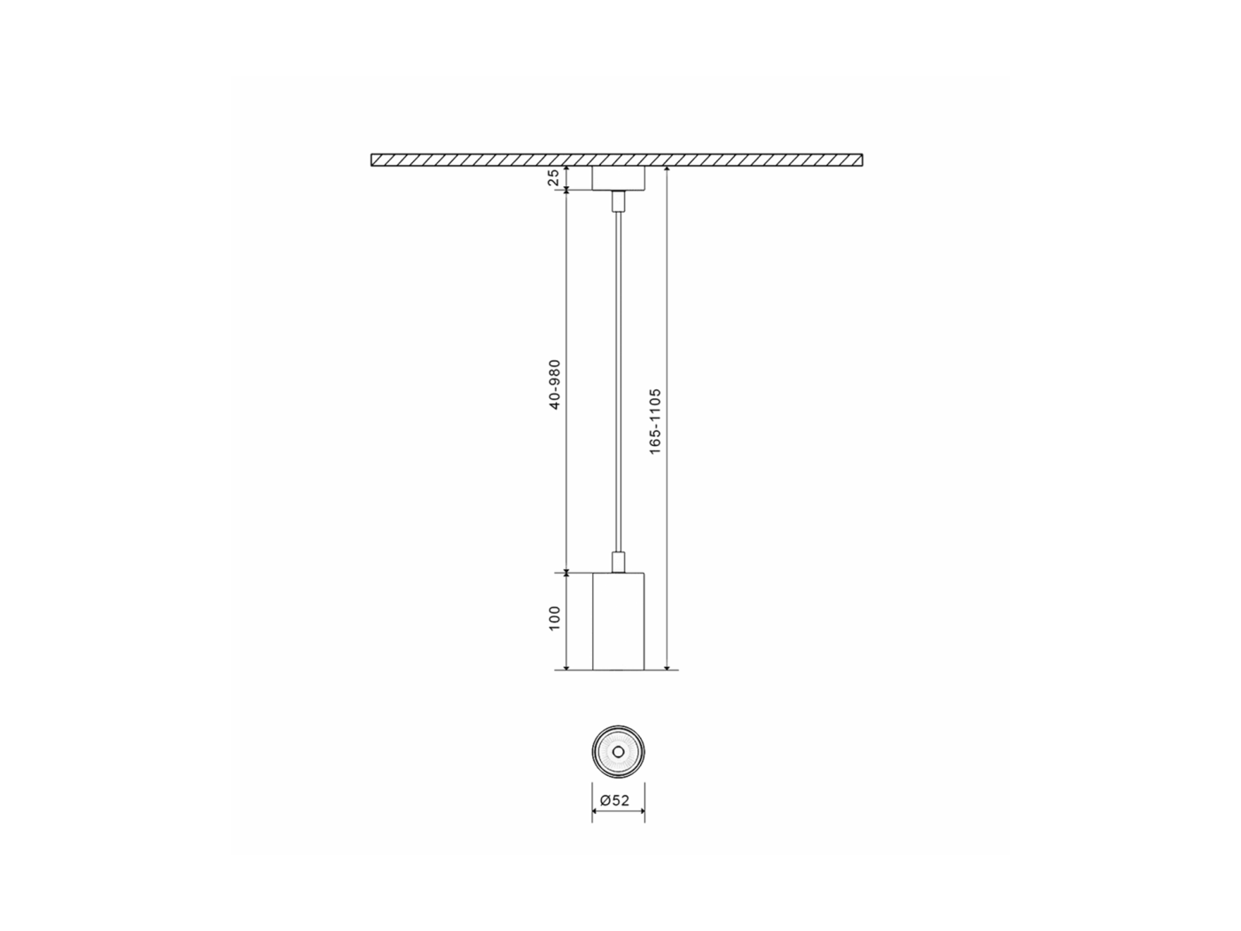 00-00004869 Сменное крепление M6 для светильников VILLY на подвесе, SWG PRO 00-00004869