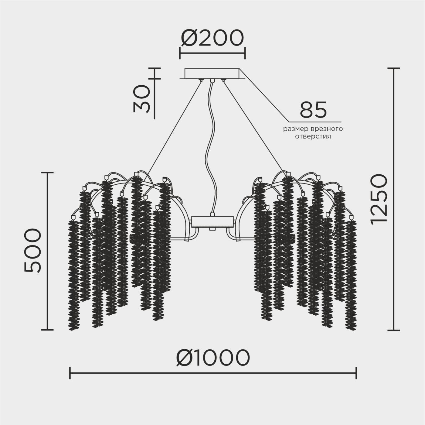 MS.2110.1000 GD Подвесная люстра MS Modelux MS.2110.1000 GD