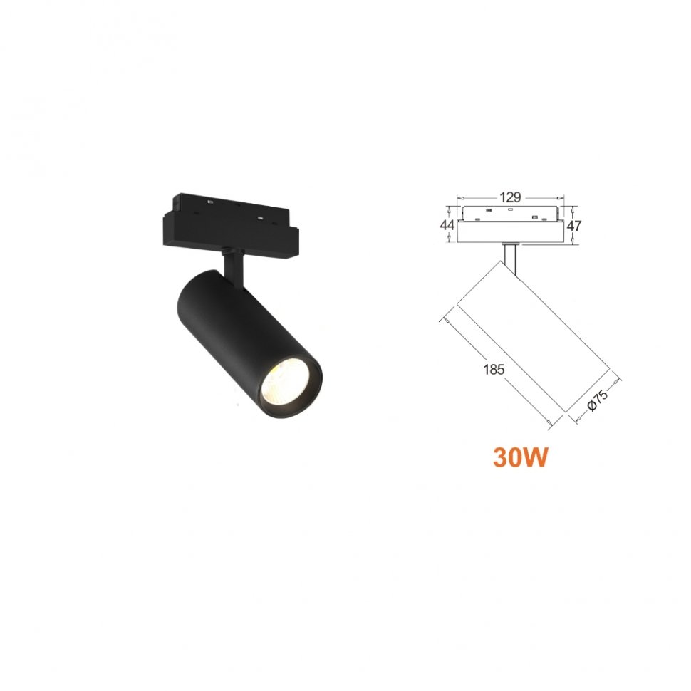 Трековый светильник iLEDEX TECHNICAL VISION48/22 4822-007-D75-30W-38DG-3000K-WH