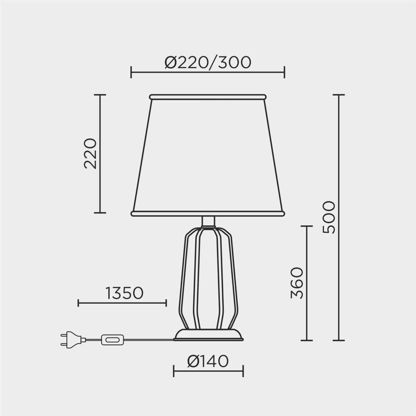 ML.6063.01TL GR Настольная лампа ML Modelux ML.6063.01TL GR