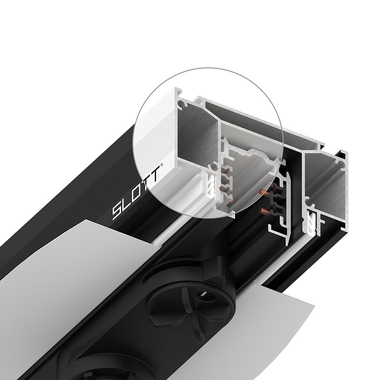 Интрудер (профиль) для встраивания трёхфазного трека в натяжной потолок, длина 2м Novotech 135190