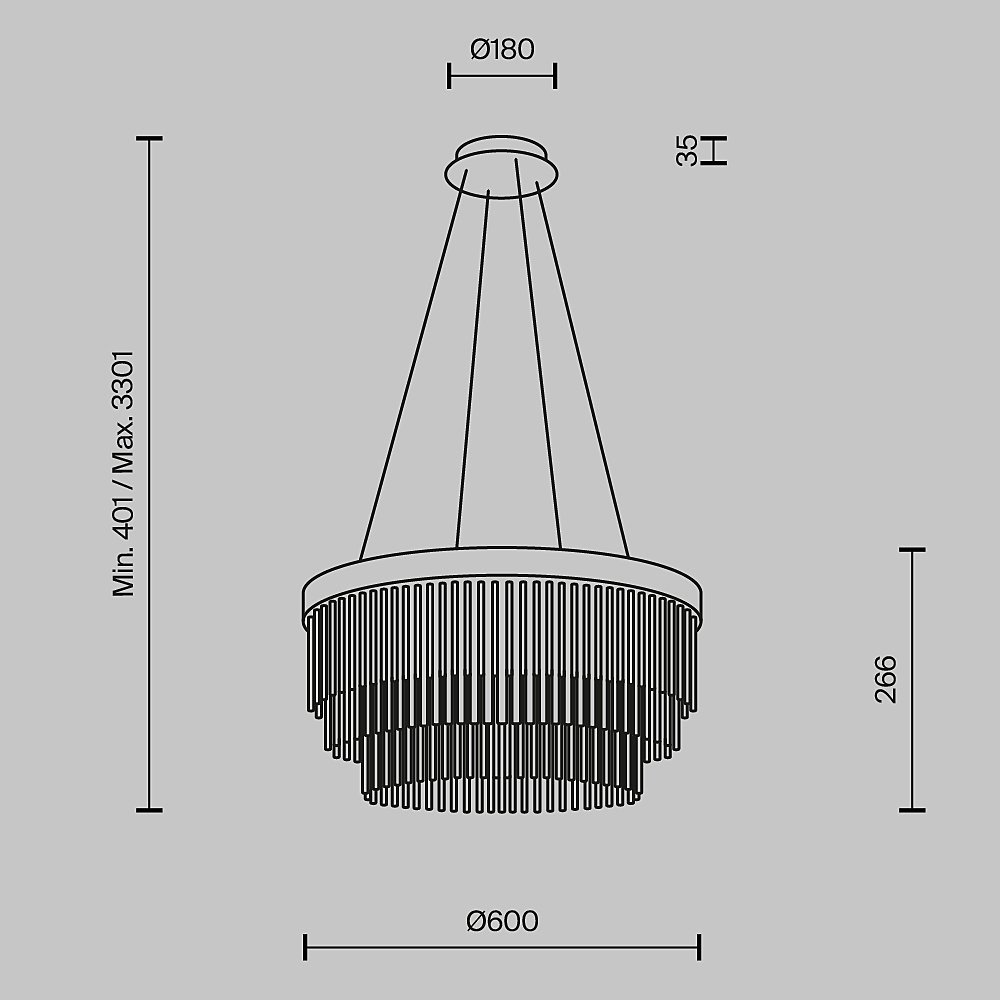 Подвесная люстра Maytoni Trove MOD486PL-L38BSK