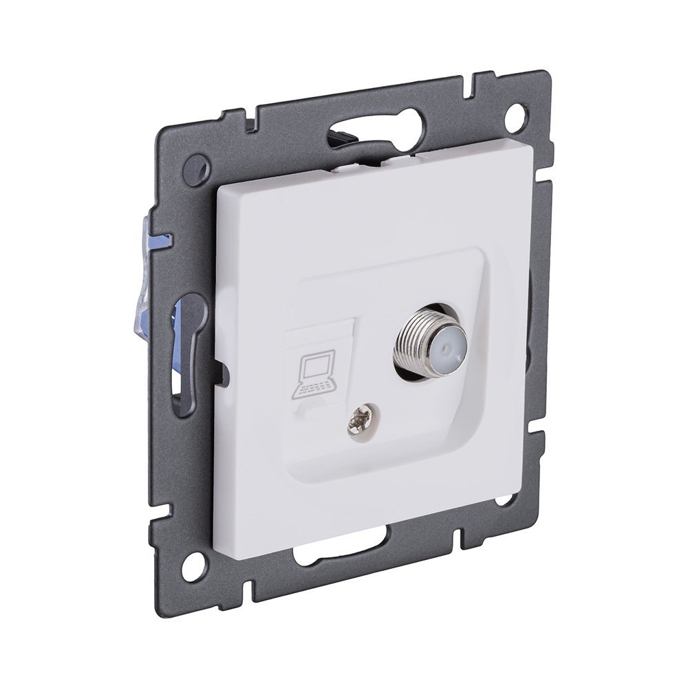 REA-022WM Розетка двойная спутниковая SAT + RJ45 Cat.6, белый матовый Kollinger REA-022WM для Aspekt, Eleganz, Reflex