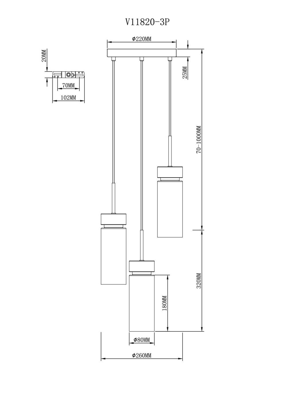 V11820-3P Светильник подвесной Moderli Almero V11820-3P
