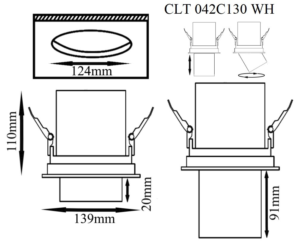 CLT 042C130 WH Встраиваемый светильник Crystal Lux Clt 042 CLT 042C130 WH
