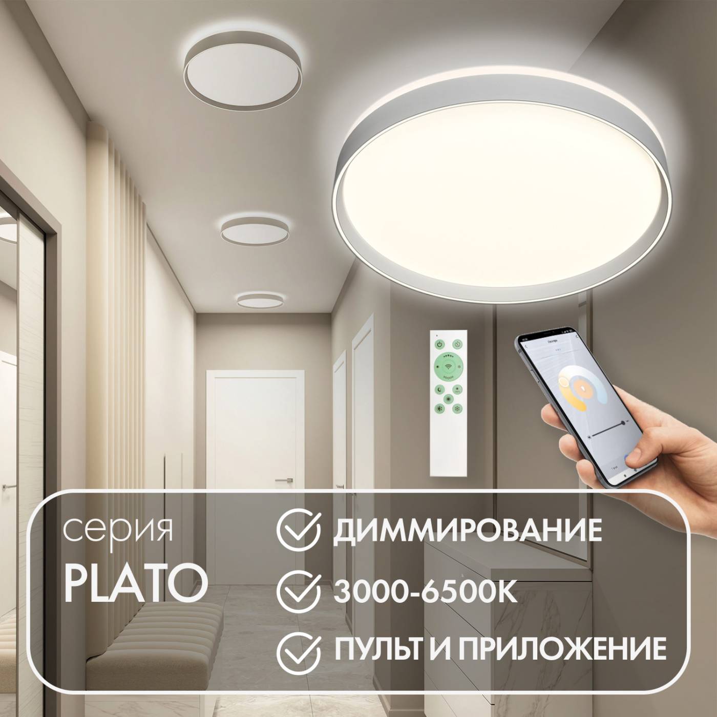 Светильник потолочный Denkirs Plato DK6511-WH/1