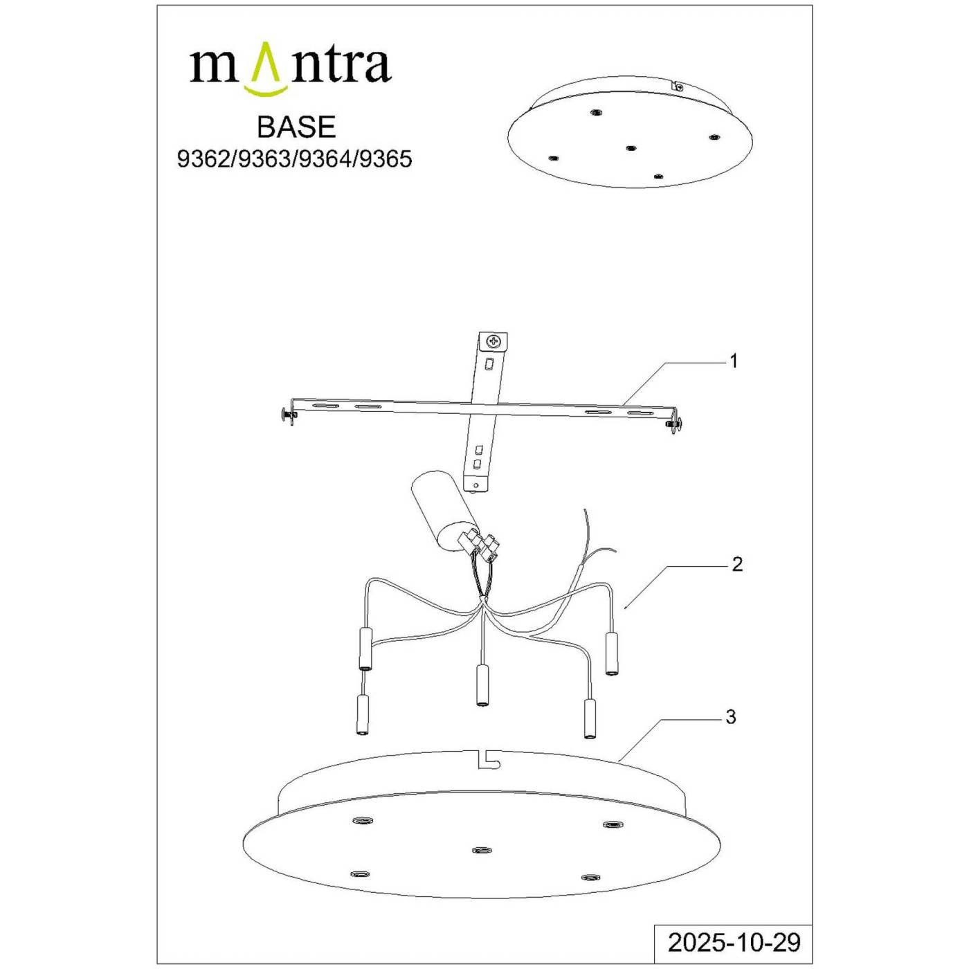 9362 Основание потолочное 5L MODULAR LIGHT FLORONES