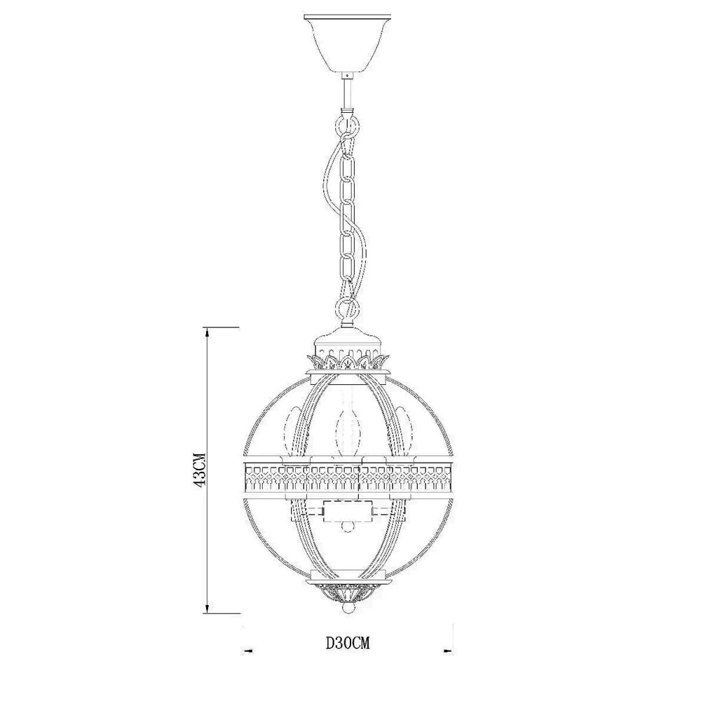KM0115P-3S antique brass Подвесная люстра Delight Collection Residential KM0115P-3S antique brass