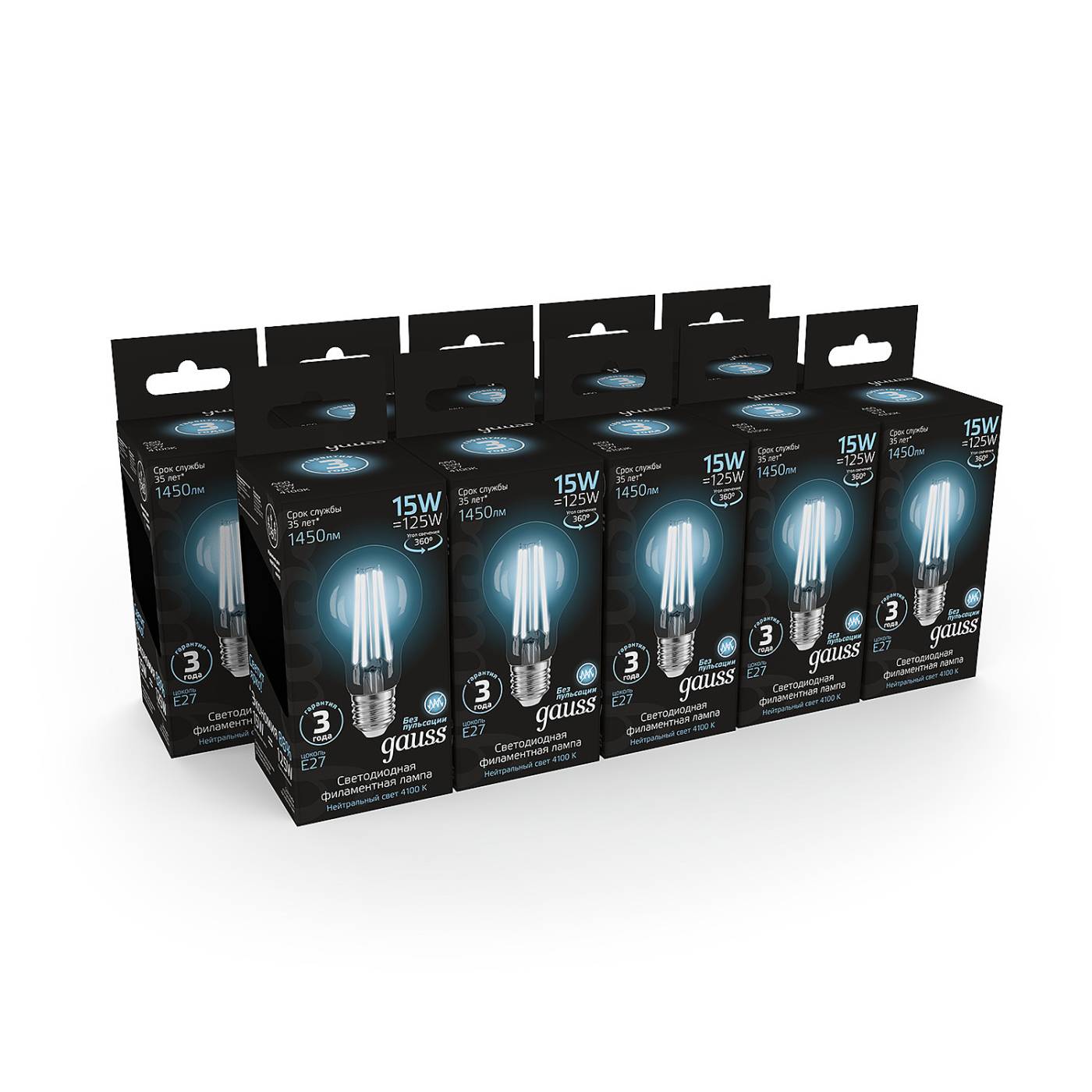 Светодиодная лампа Gauss Filament А60 102902215