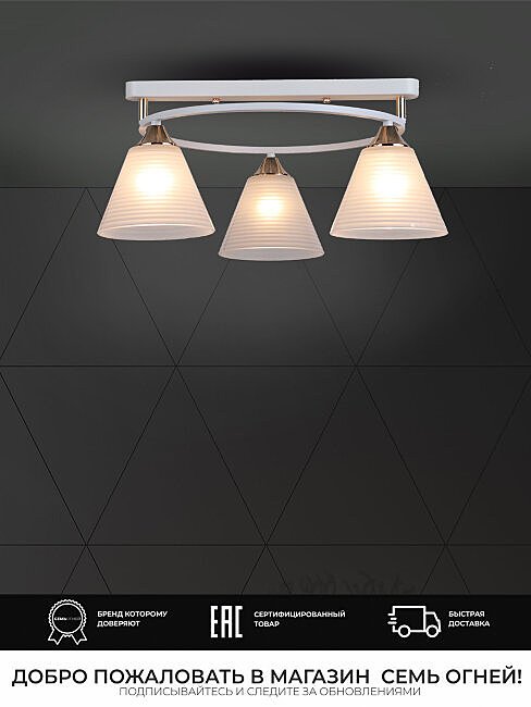 Потолочная люстра Wedo Light Gredi WD3634/3C-WT-FGD-WT