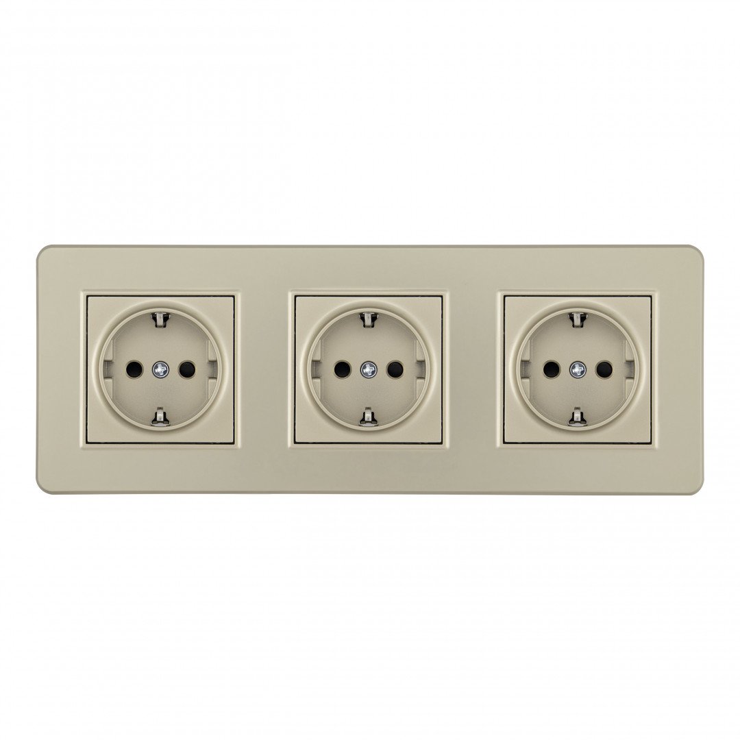 SET16-3-40-1x3 shampan Розетка Arte Milano Set16-3 SET16-3-40-1x3 shampan
