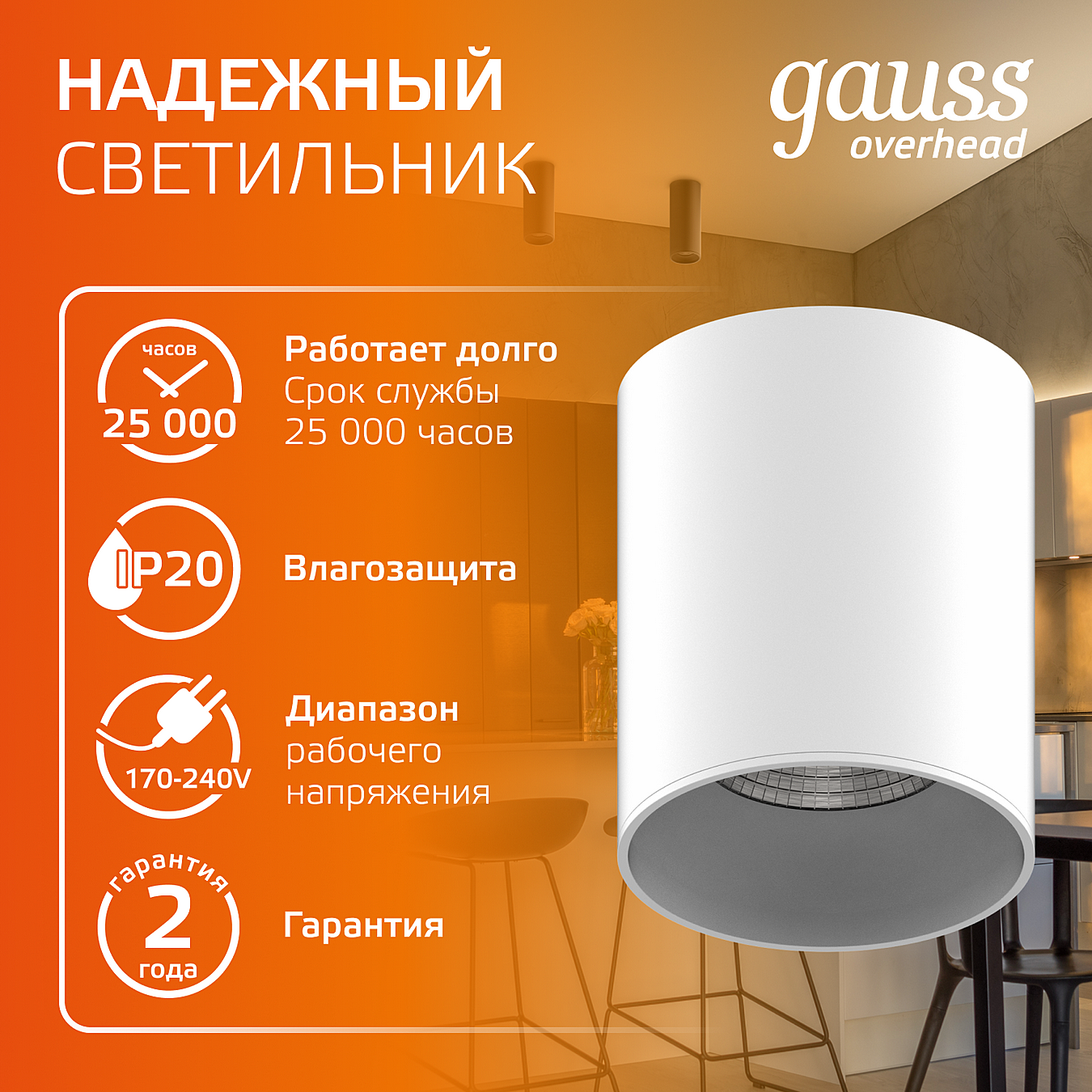 Накладной светильник Gauss HD030